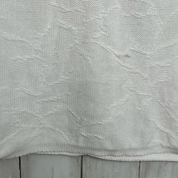 Chelsea Gardens White Knit Floral Texture Lightweight Cottage Fairy Sweater  XL - Picture 4 of 7